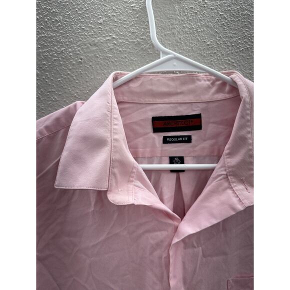 Architect Mens Shirt Size XL Pink Regular Fit Long Sleeve Button Up Collared - Picture 4 of 11